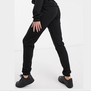 ASOS TALL black joggers sweat pants high rise  14